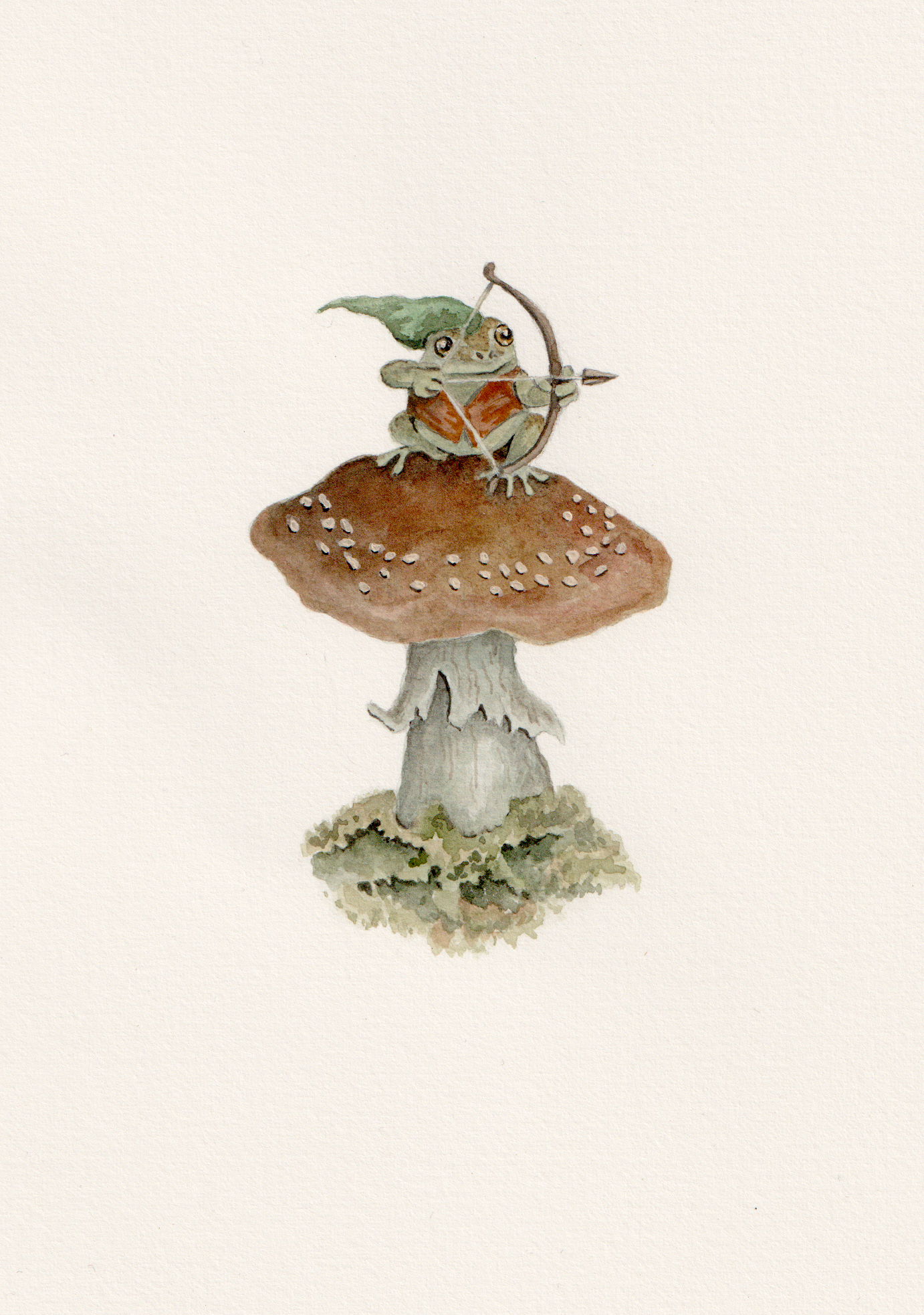 "Little Archer" - Original Watercolor Illustration