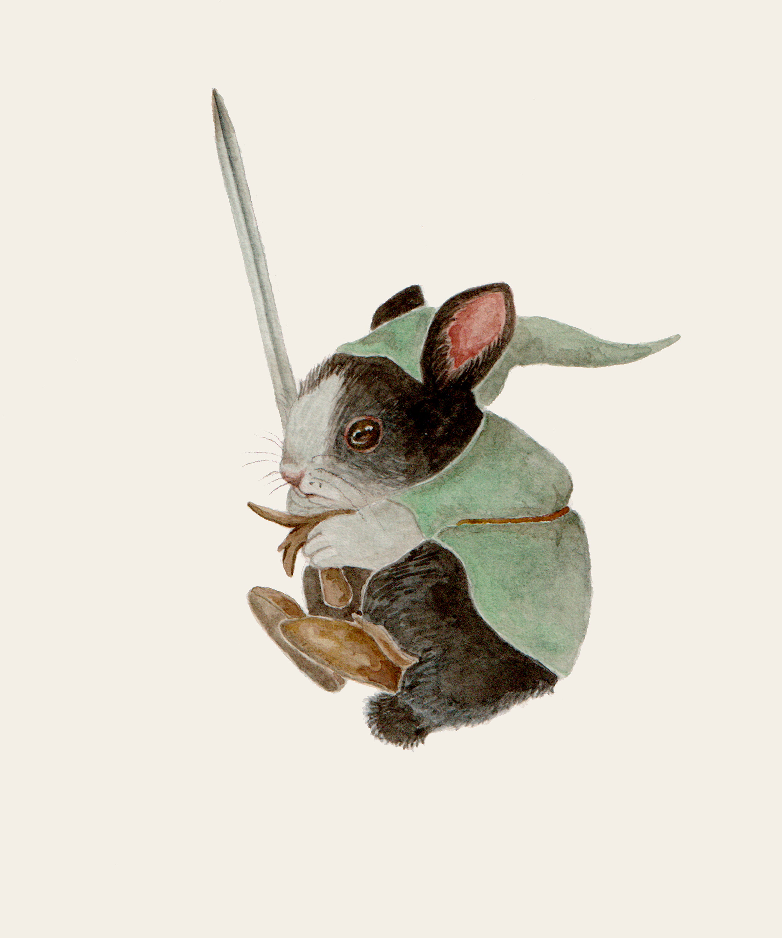 Bunny Link - Original Watercolor Illustration