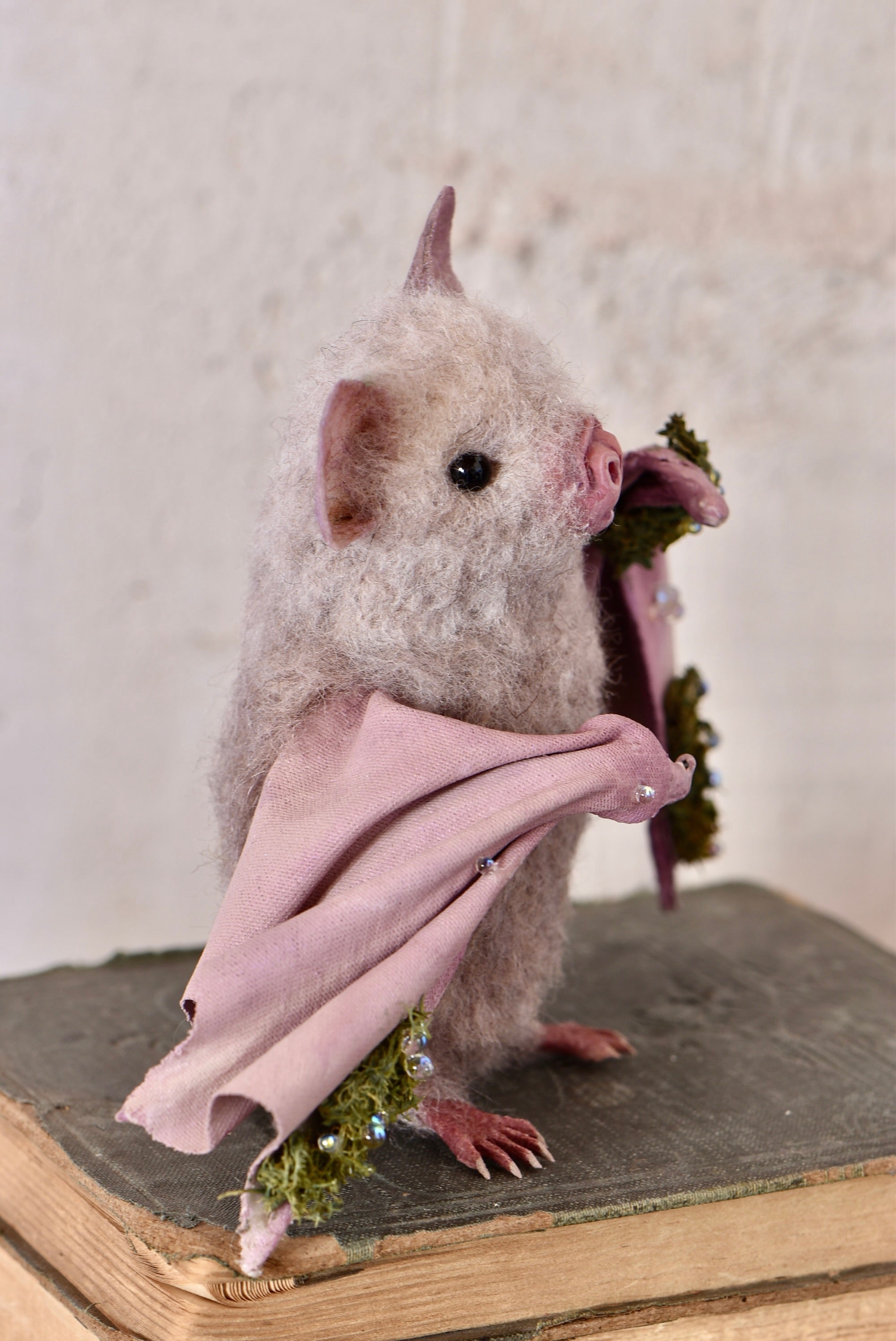Moss Bat Spirit II - OOAK by Joanne Hawthorn