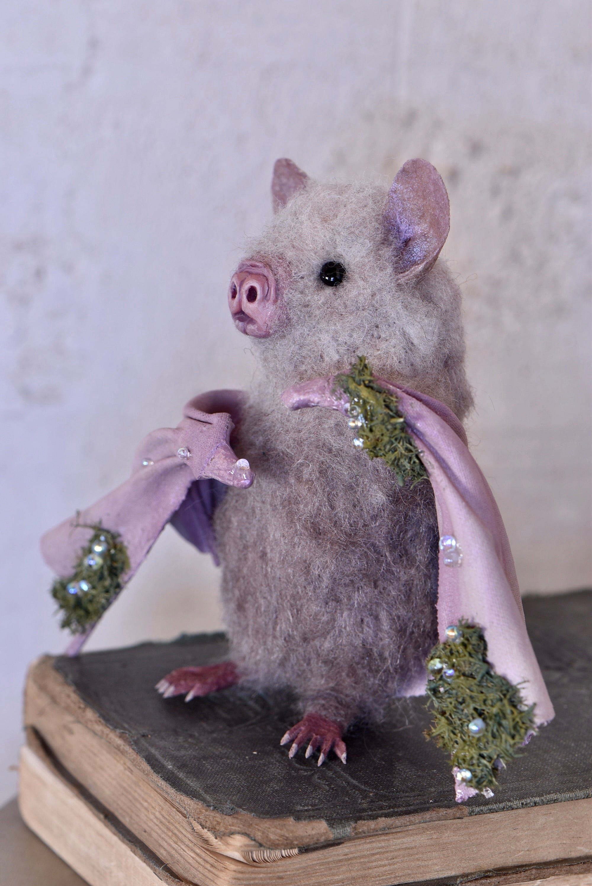 Moss Bat Spirit II - OOAK by Joanne Hawthorn