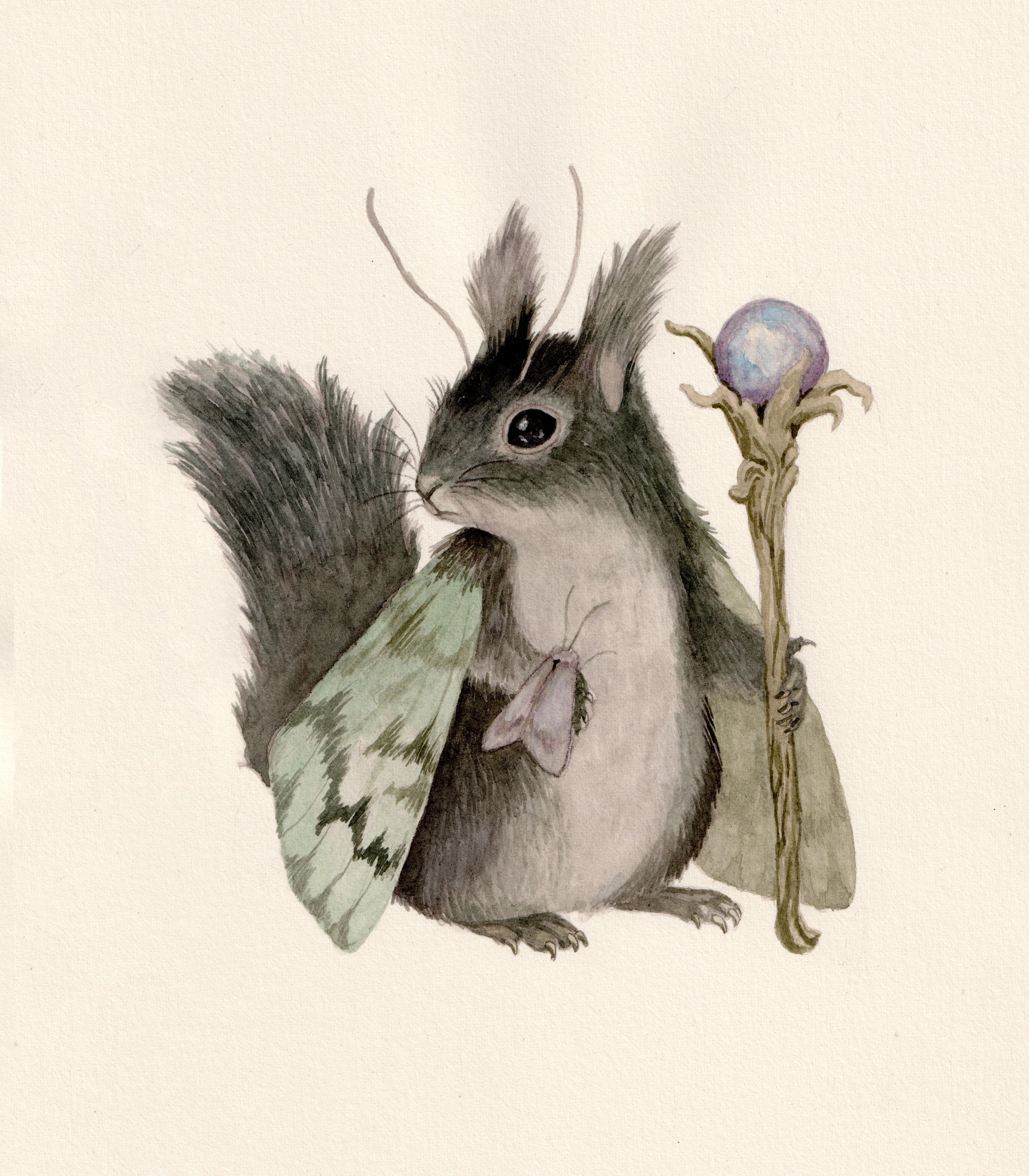 Forest Moth Spirit- Original Watercolor Illustration