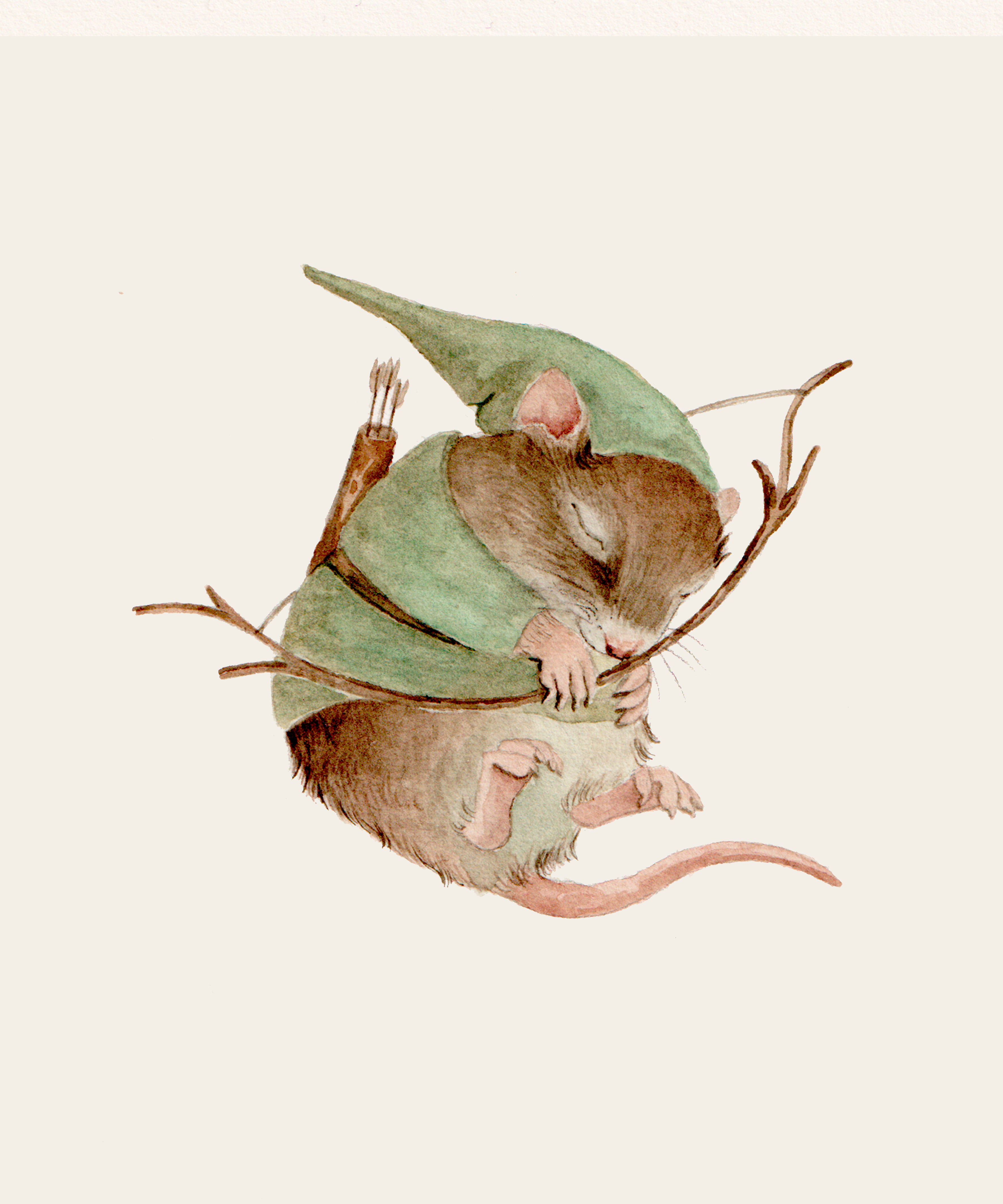 Mouse Link - Original Watercolor Illustration