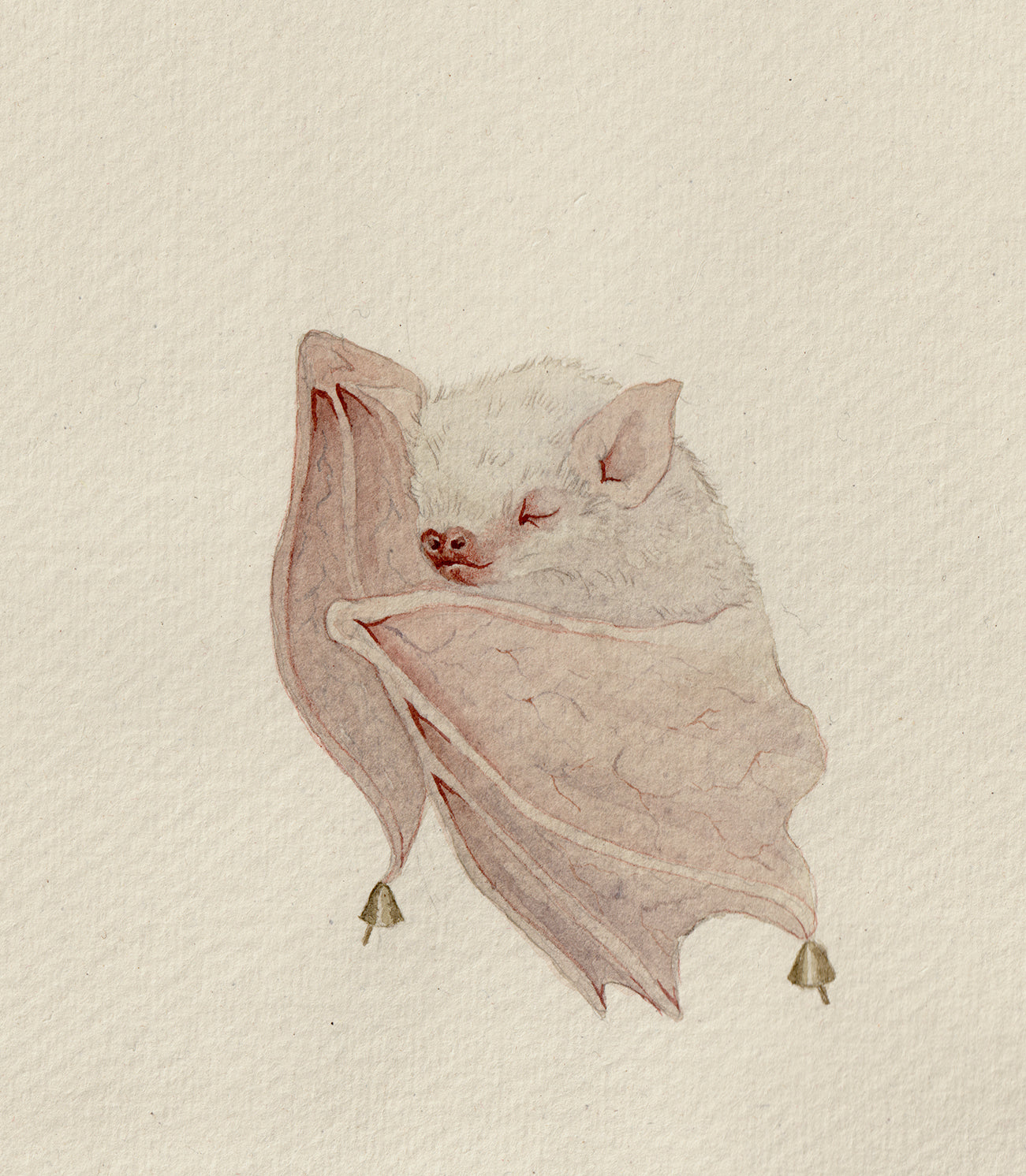 Sleeping Little Bat 1- Original Watercolor Illustration
