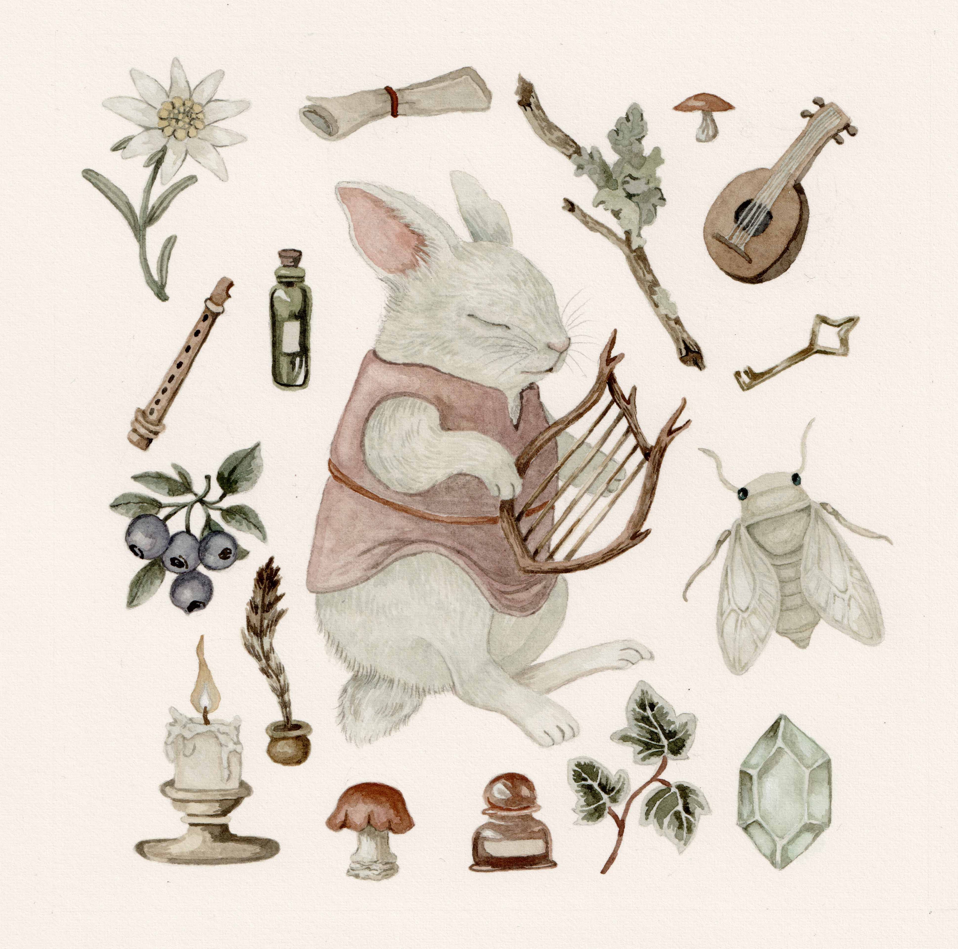 “The Bard” - Original Watercolor Illustration