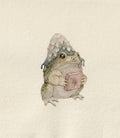 Little Toad and Book - Original Watercolor Illustration